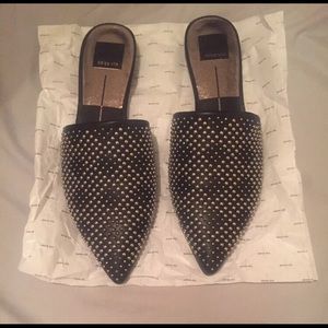 Dolce Vita silver-studded, pointy toed mules